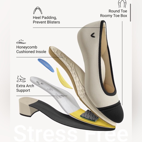 Vivaia Almond-Toe Stress Free Chunky Heels (Julie Arch Pro) - Picture 2 of 12